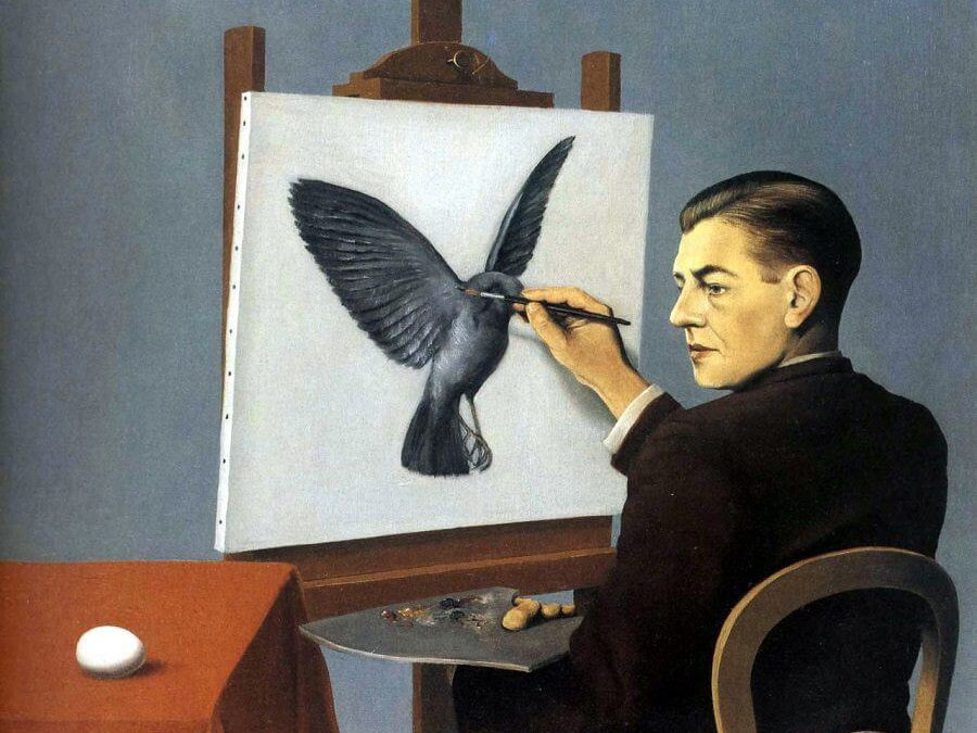 See the egg. Paint the bird.